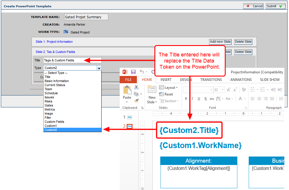 Enter Slide Information