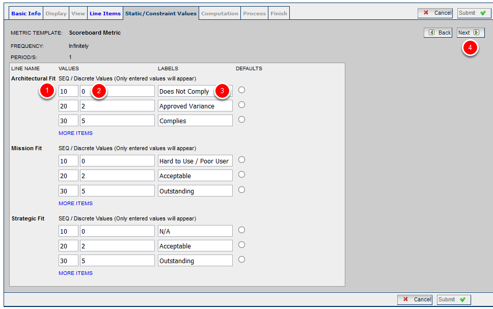 Enter Set Values