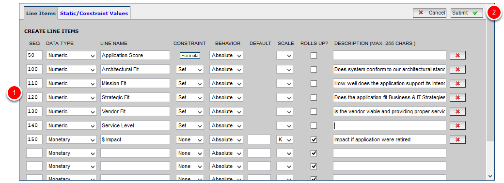 Edit Line Items