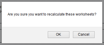 Confirm Recalculation