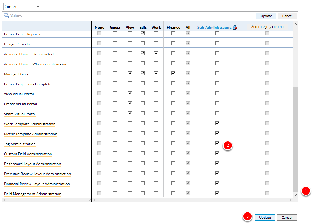 Select Administration Permissions