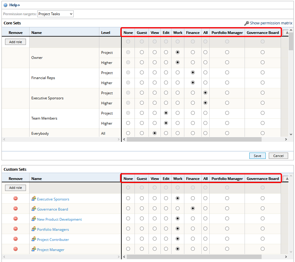 View Permission Categories