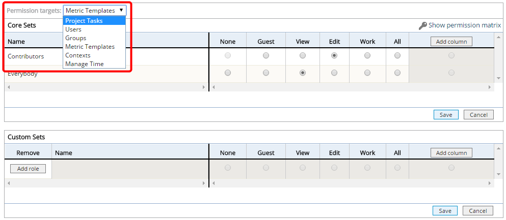 View Permission Targets