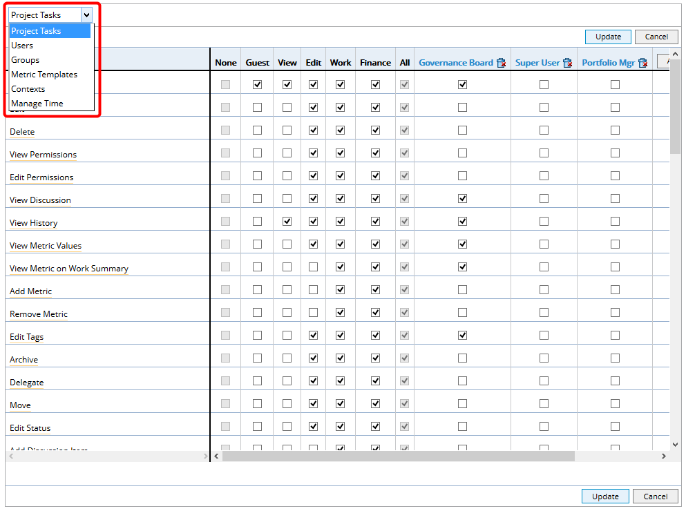 View Permission Targets