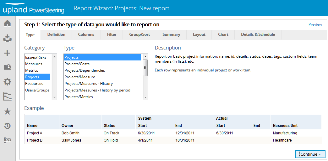 View Report Wizard