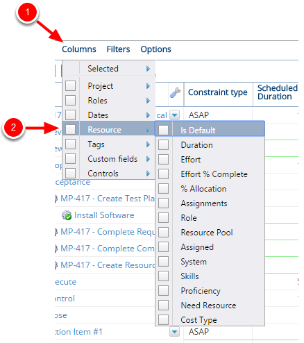 Click Columns