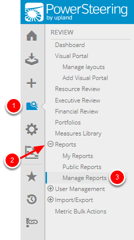 Click Manage Reports