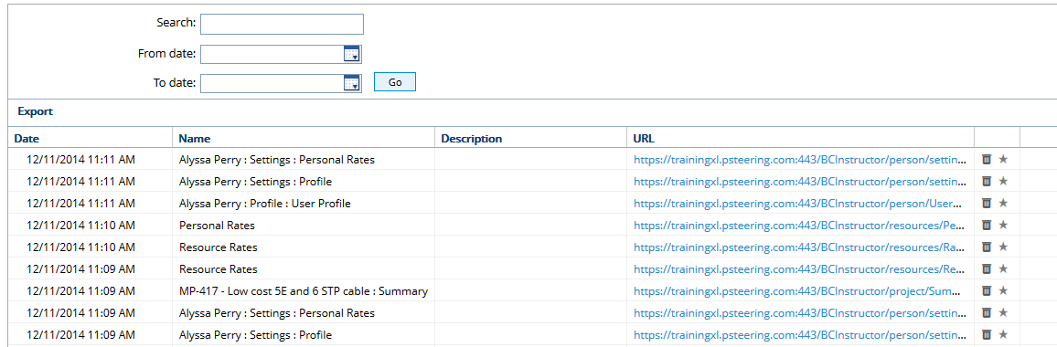 View Manage History