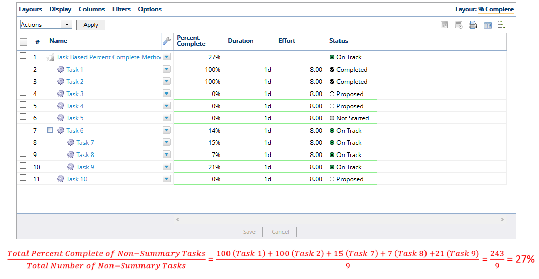 Summary Tasks