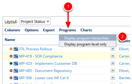 Click Programs - Display Program Hierarchies