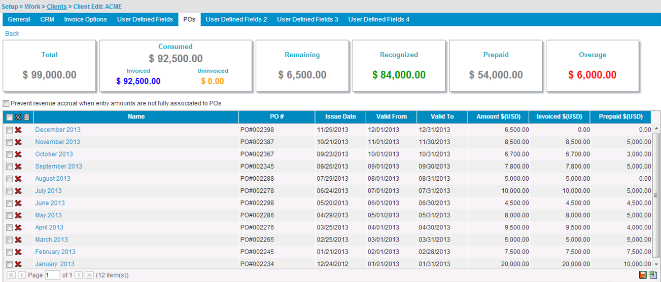Client Purchase Order