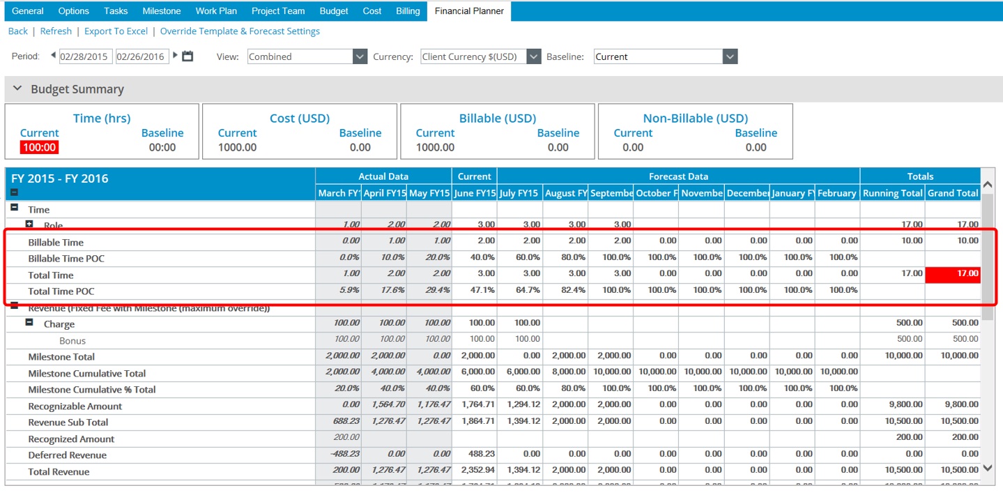 Enhanced Financial Planner View Options