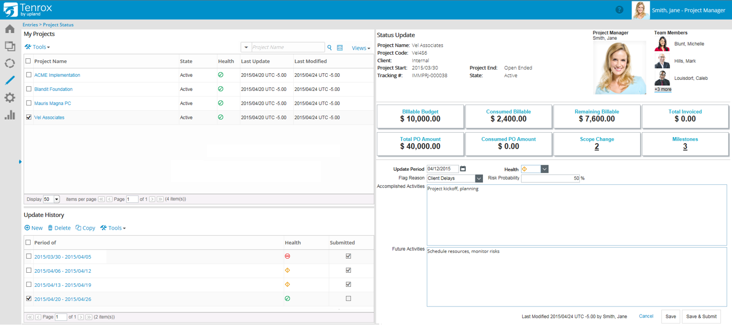 Project Status Reporting