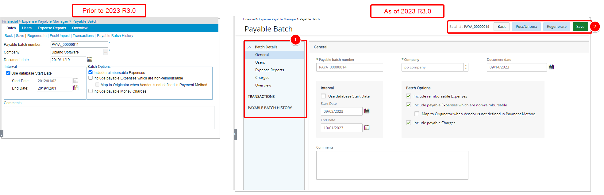 Expense Payable Batch Rennovation