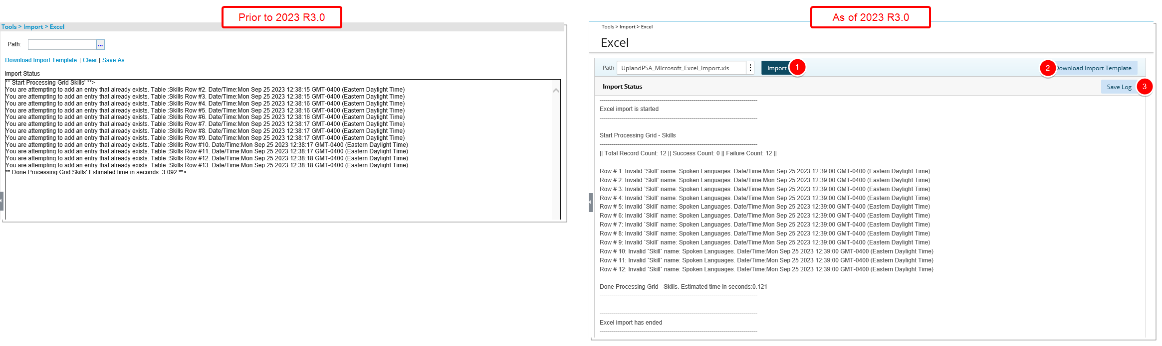 Excel Import page is redesigned