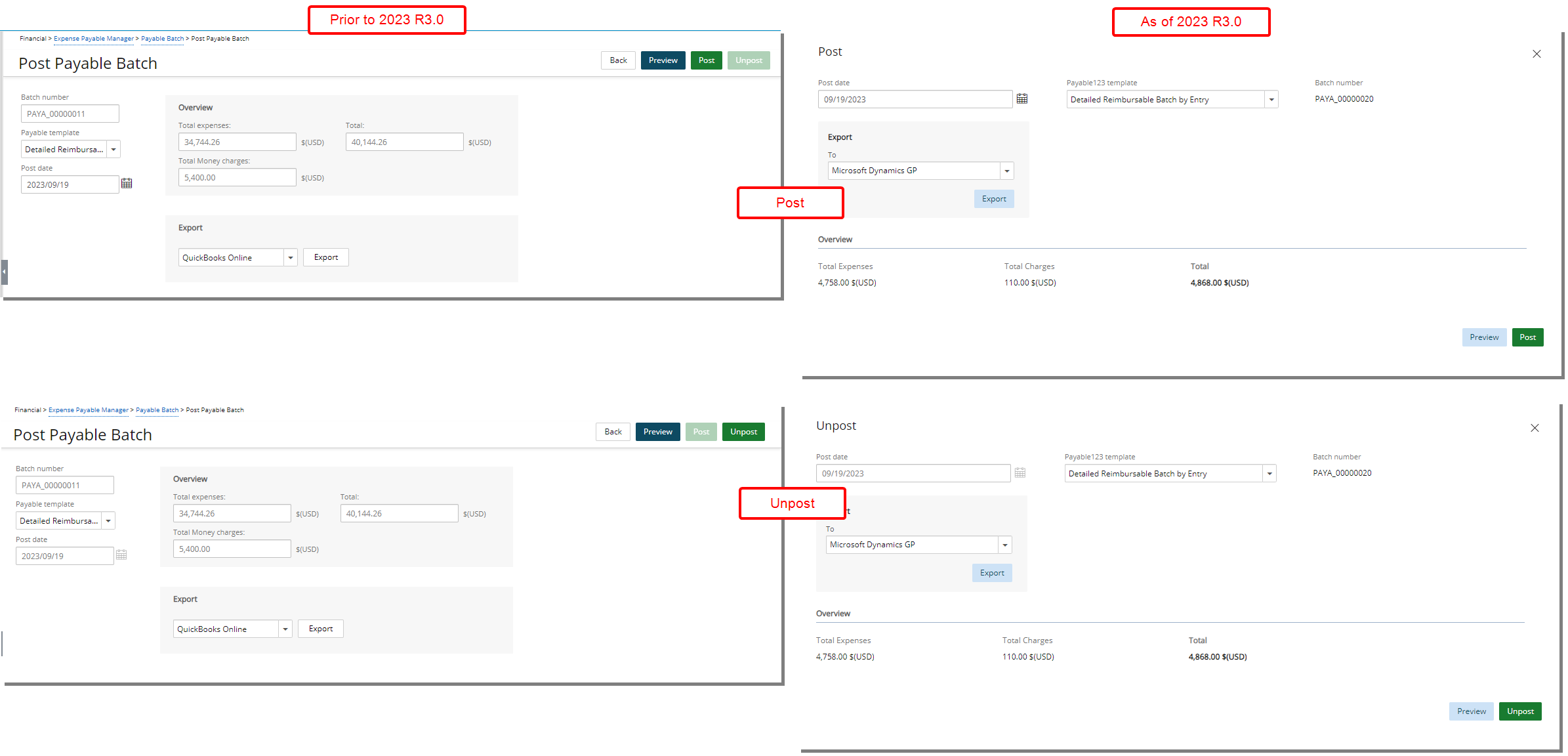 Posting/Unposting an Expense Payable Batch 