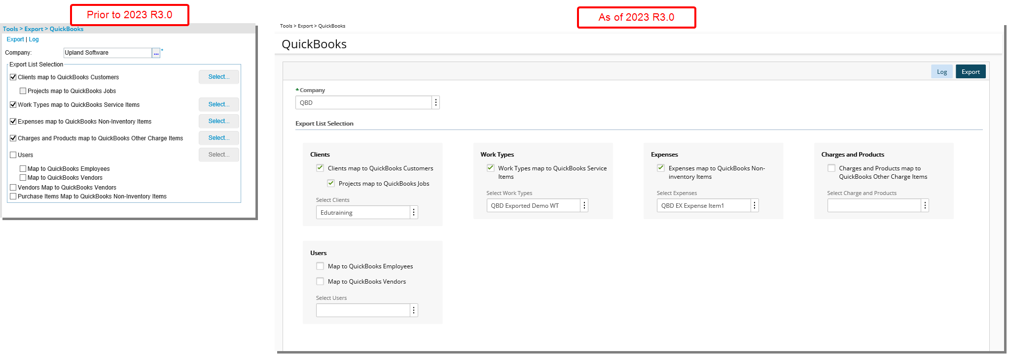 Improved Export pages
