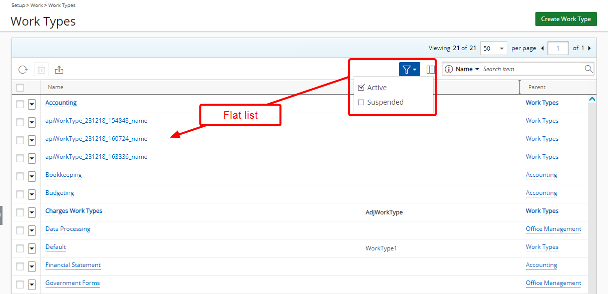 Filter based on Suspended and Active criteria