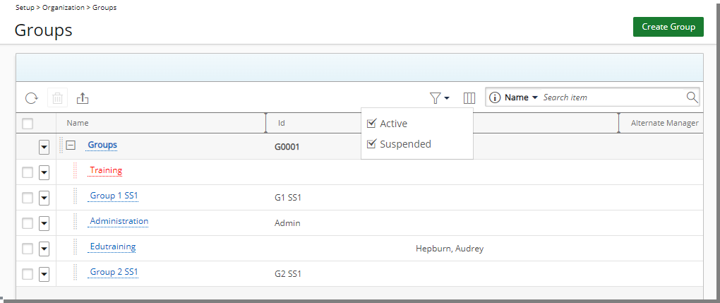 New option to suspend a Group