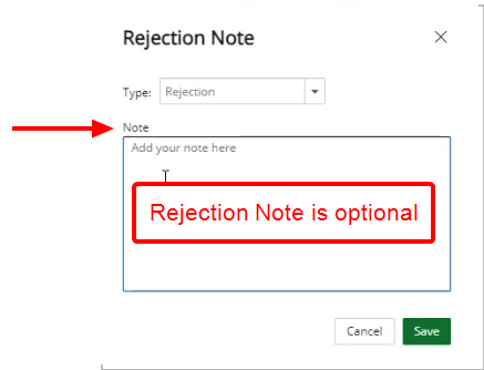 Optional Rejection Note