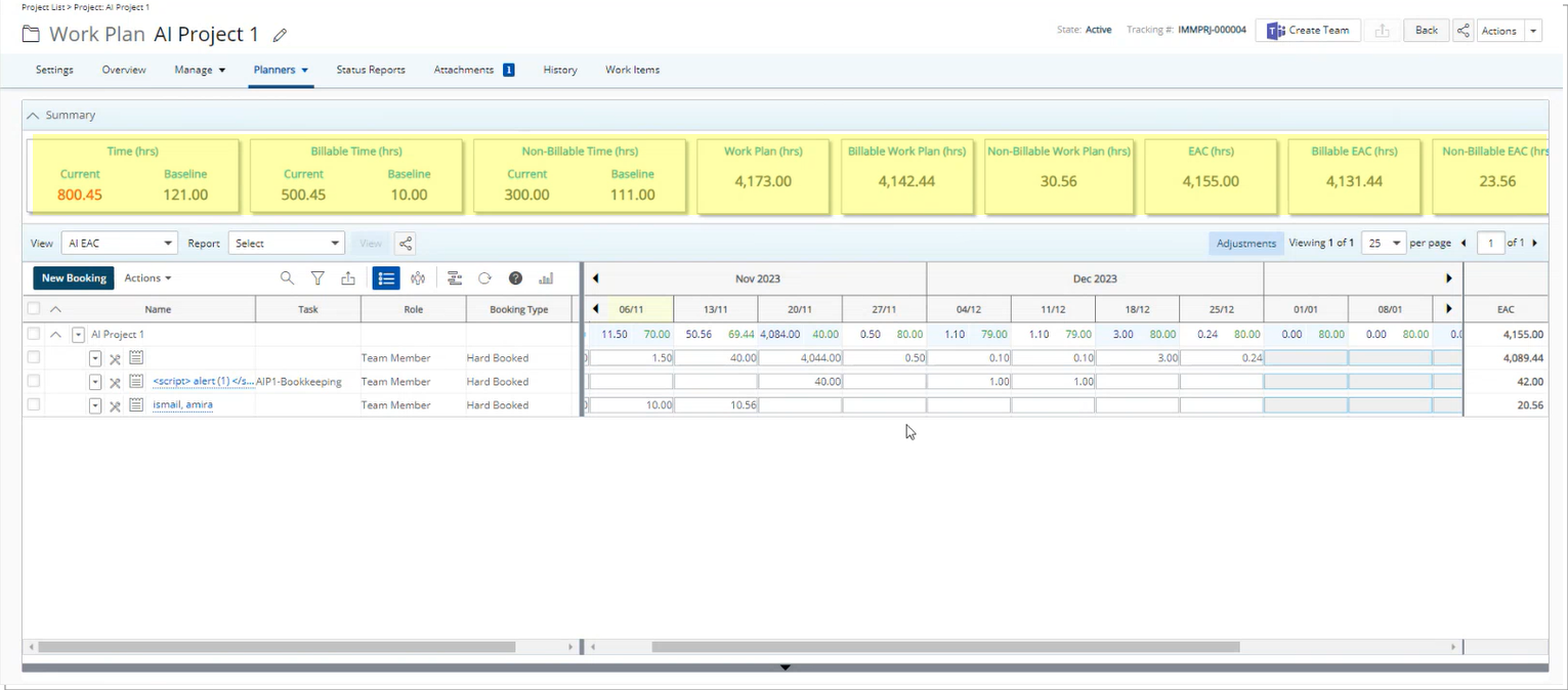 Consistent Time format in Project Work Plan and Financial Planner