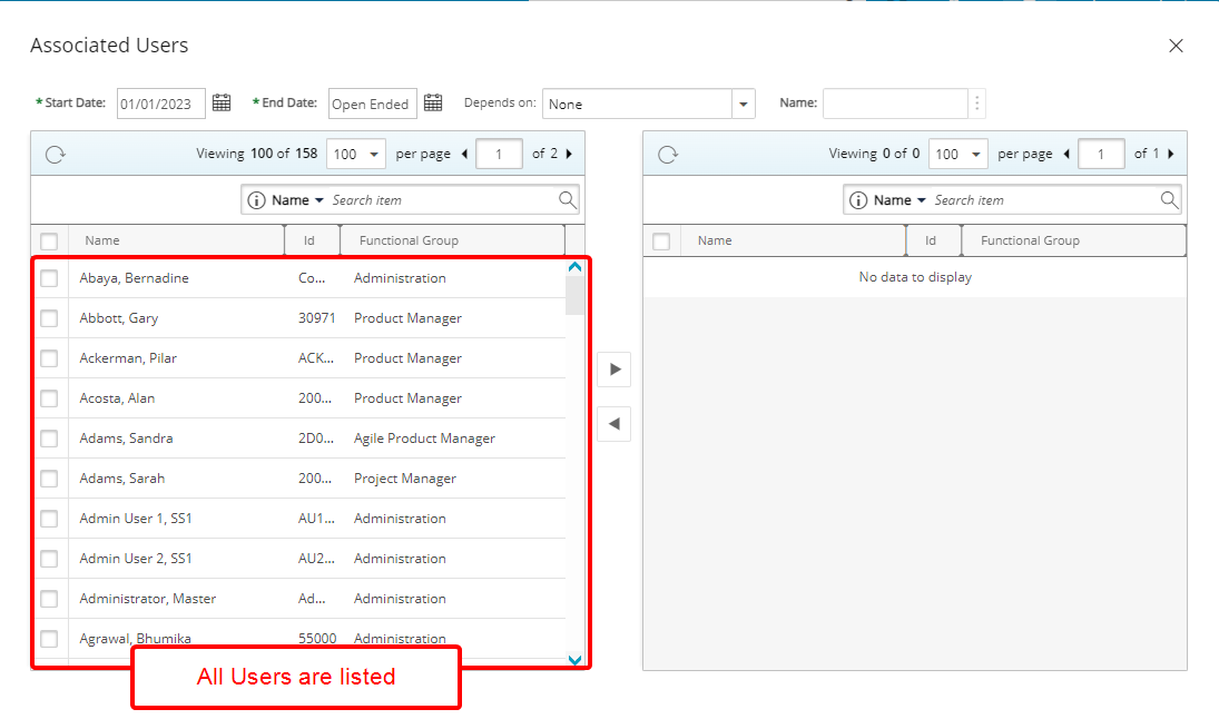 Non-Project Team member Rate Rule Association Security Permission 