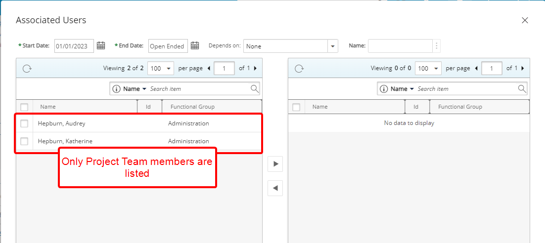 Non-Project Team member Rate Rule Association Security Permission 