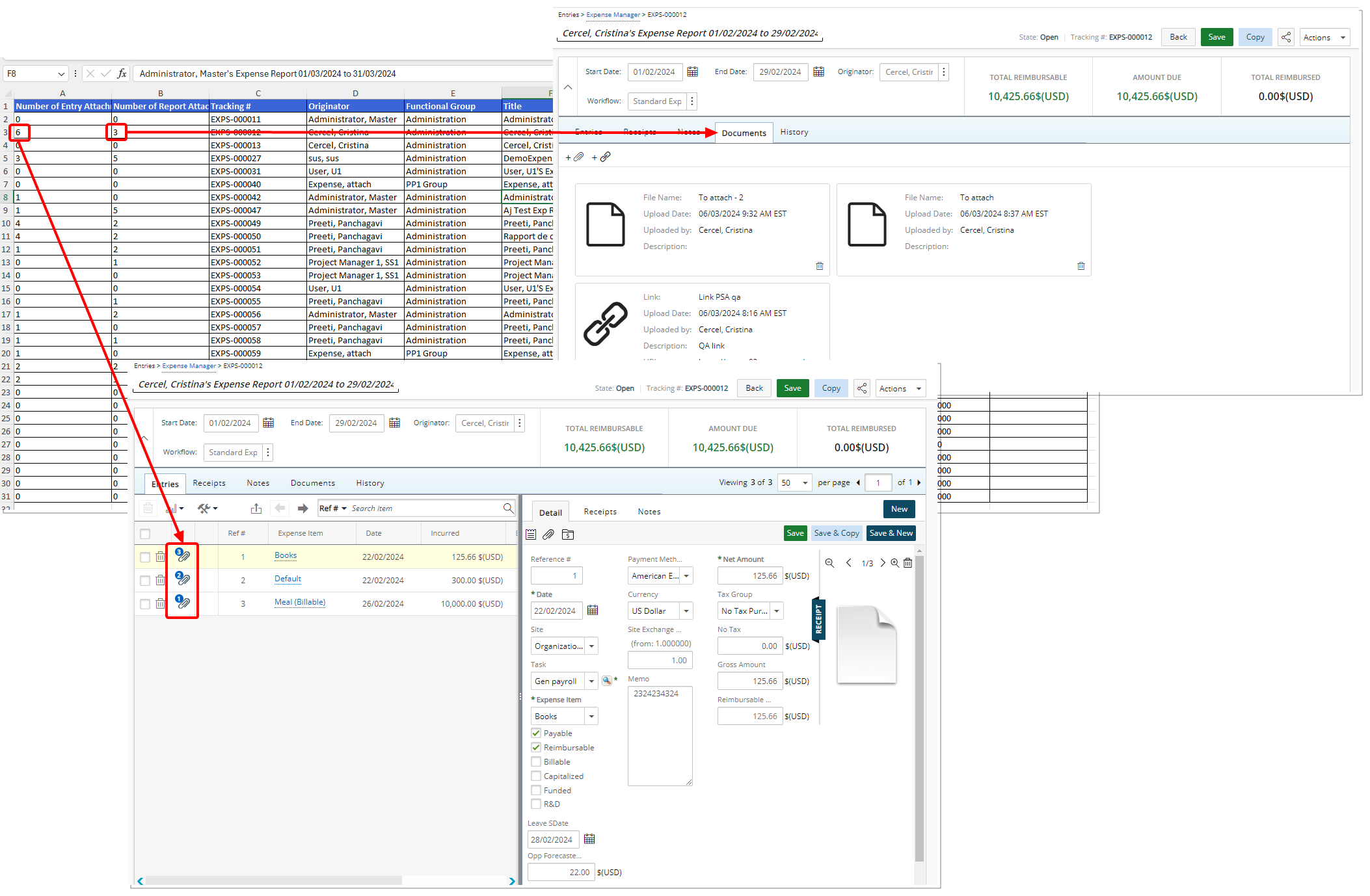 During the export of this list to Excel, two additional columns have been introduced.