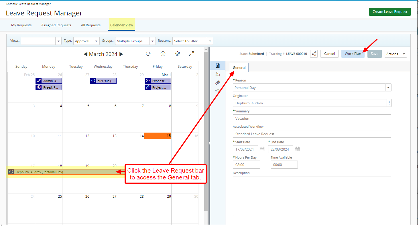 Calendar View