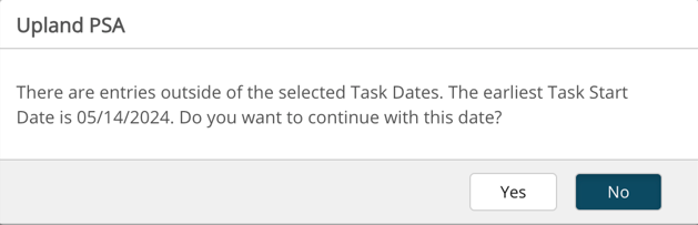 Task Start Date is conflicting