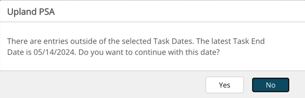 Task End Date is conflicting