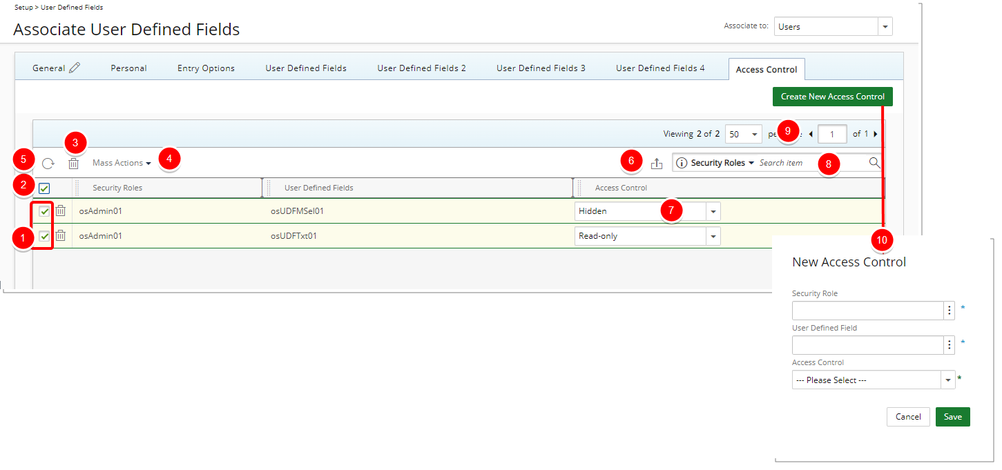 Limit User Access to User Defined Field Associated With Users