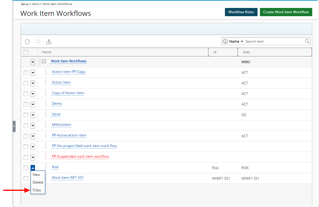 Copy Work Item Workflow