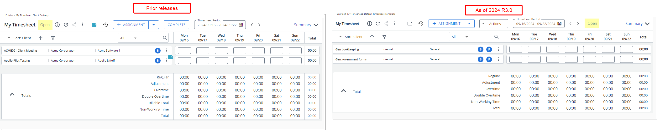 Improved New Timesheet User Experience