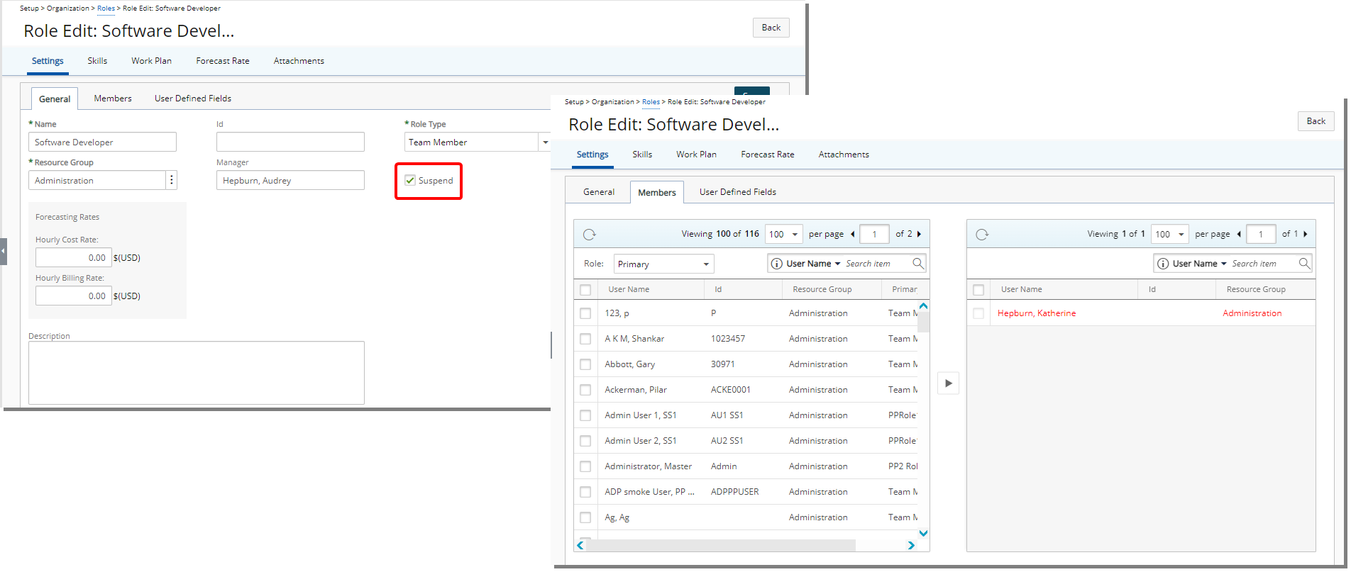 Decommission a Role Assigned as a Primary Role to a Decommissioned or Suspended User