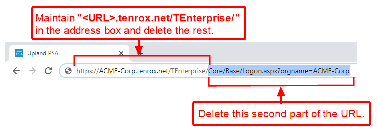 Delete the second part of the URL