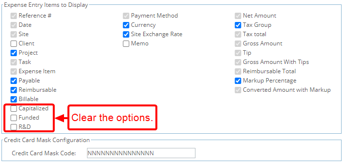 Select or clear the property/properties