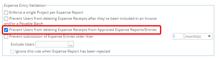 Prevent Users from deleting Expense Receipts