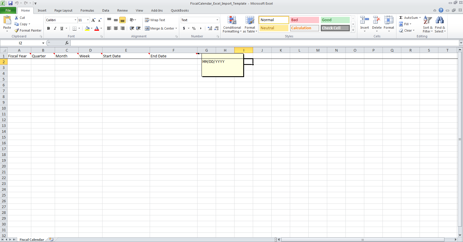 Complete the Import Template