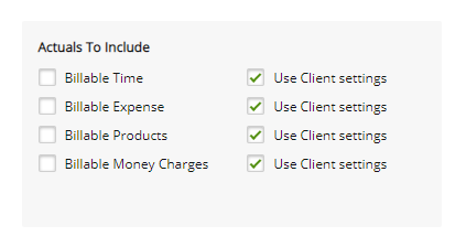 Select Actuals