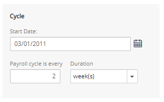Specify Payroll Cycle