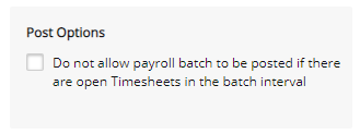Specify Payroll Post Option