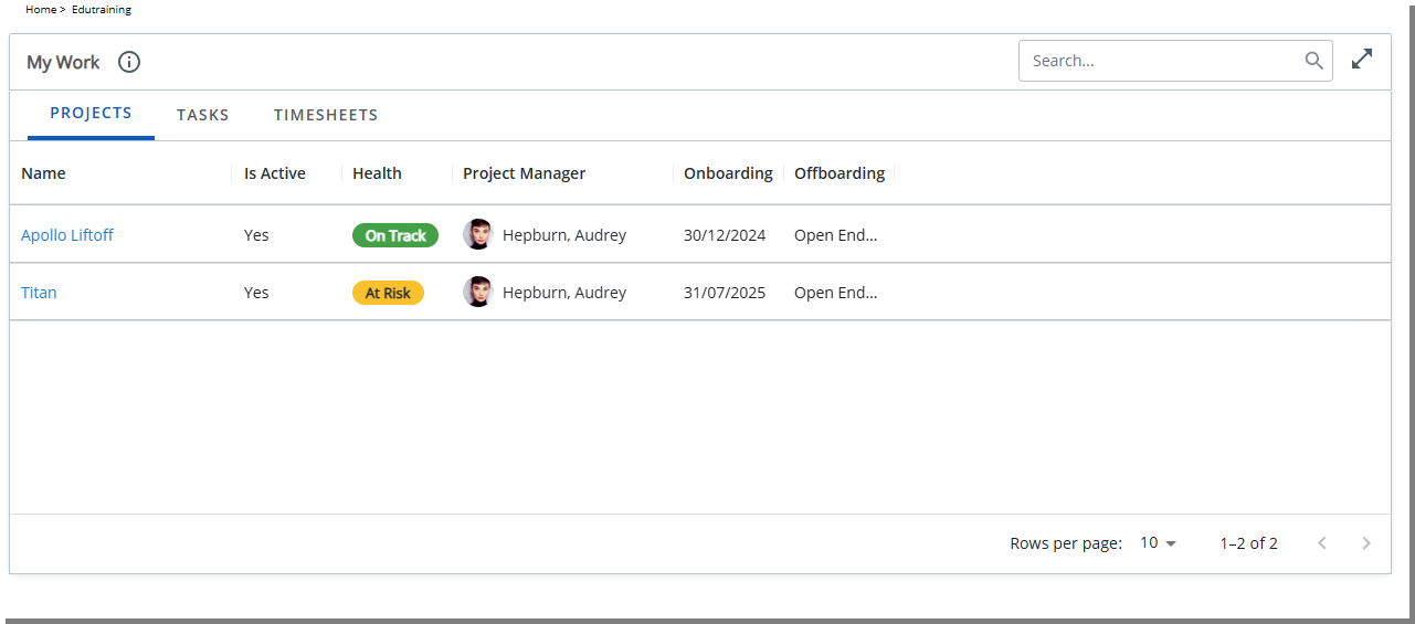 End User Experience - My Work