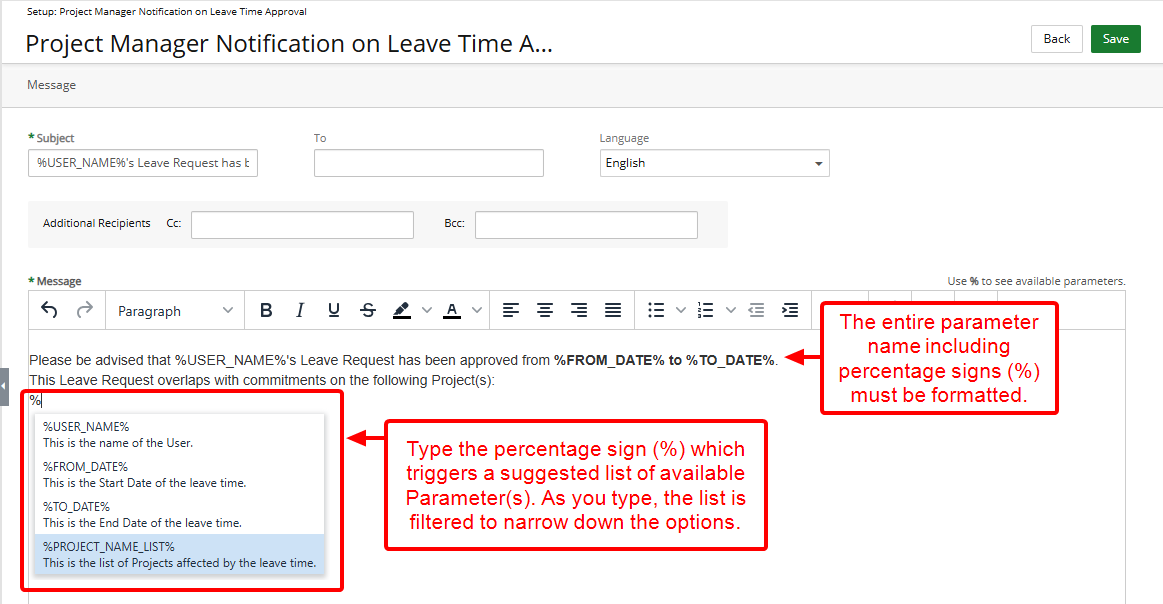 Access Notifications List