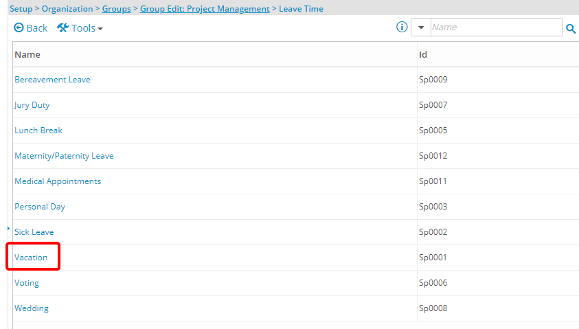 Select the leave time