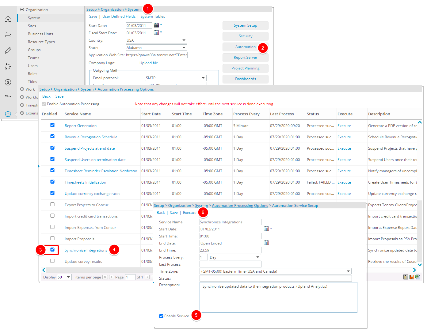Run Synchronize Integrations Service