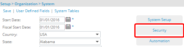 Click Security button