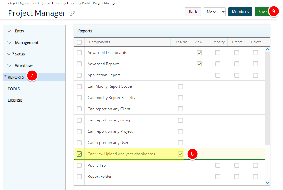 Can view Upland Analytics Dashboards