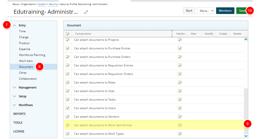 Select Permission