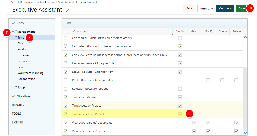 Select Permission